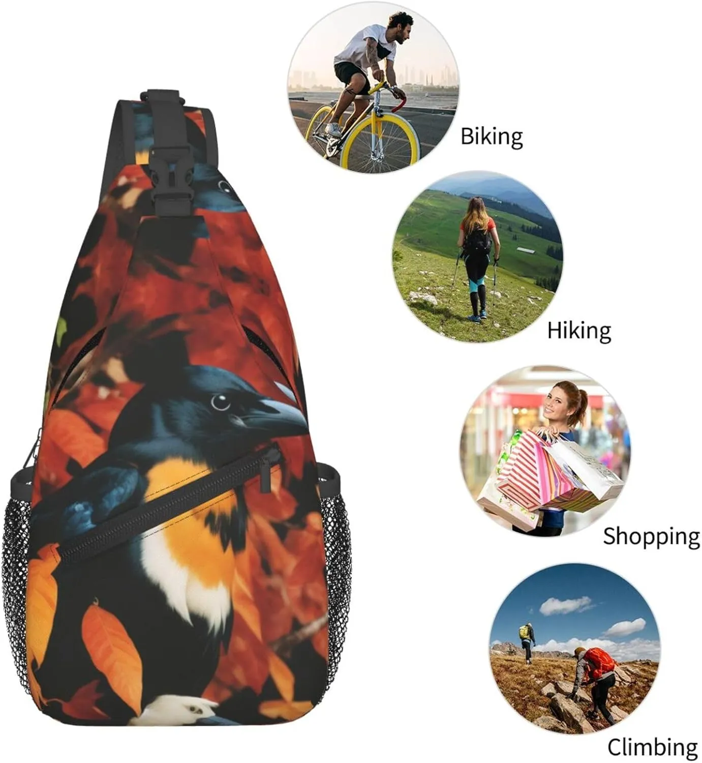 Cute Owl Sling Bag For Women Mencross Sling Bag Fashion Crossbody Shoulder Bag Chest Bag For Hiking Travel