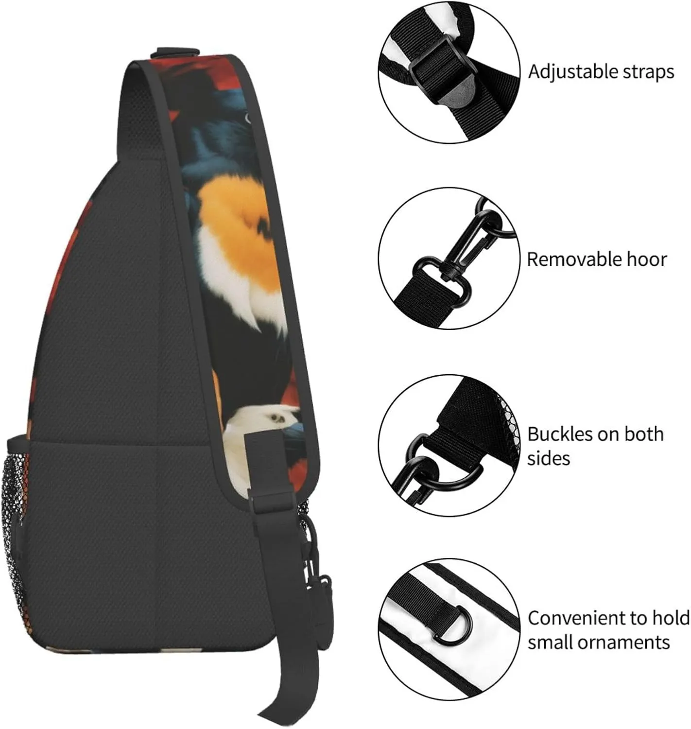 Cute Owl Sling Bag For Women Mencross Sling Bag Fashion Crossbody Shoulder Bag Chest Bag For Hiking Travel