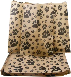 CuteBox Pawprint Kraft Flat Paper Gift Bags 300pcs (4" x 6") for Crafts, Party Favors, Retail, Merchandise, Tradeshows, Handmade Goods, Arts and Crafts, Outdoor Events, Holidays, Weddings