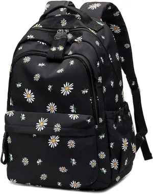 Daisy Prints Backpack for Girls Middle School Bookbag Elementary School Bags for Teens