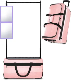 Dance Bag with Garment Rack, Rolling Dance Competition Duffel Bag with Garment Rack and wheels, Large Capacity Dance Suitcase Travel Bag | 28 Inch, Ideal for Competitions & Travel, Easy-assembly