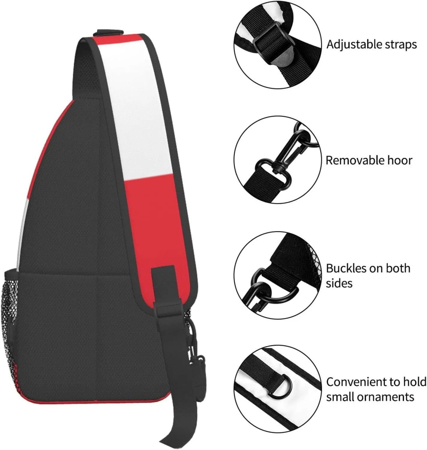 Danish flag Men's And Women's Small Crossbody Bags Chest Bags Daily Bags Are Suitable For Outdoor Hiking Trips
