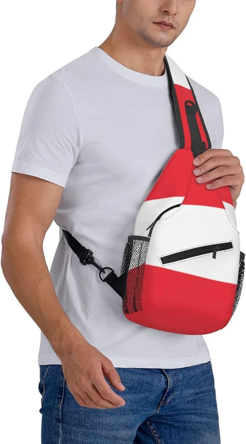 Danish flag Men's And Women's Small Crossbody Bags Chest Bags Daily Bags Are Suitable For Outdoor Hiking Trips