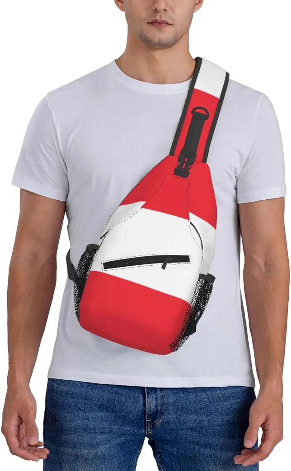 Danish flag Men's And Women's Small Crossbody Bags Chest Bags Daily Bags Are Suitable For Outdoor Hiking Trips