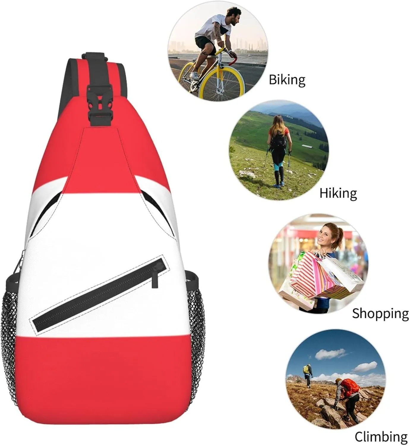 Danish flag Men's And Women's Small Crossbody Bags Chest Bags Daily Bags Are Suitable For Outdoor Hiking Trips