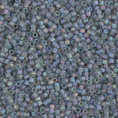 DB 863, Matte Gray AB - Miyuki Delica Beads - Size 11 - 5 grams - Japanese Cylinder Seed Beads - Retail & Wholesale - Transparent - Rainbow
