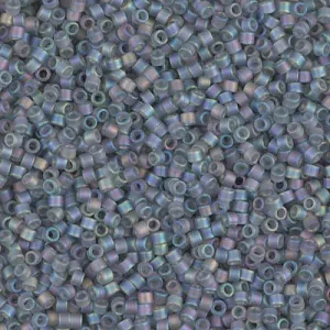 DB 863, Matte Gray AB - Miyuki Delica Beads - Size 11 - 5 grams - Japanese Cylinder Seed Beads - Retail & Wholesale - Transparent - Rainbow
