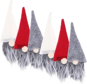 DECHOUS 6pcs Christmas Hat Wine Bottle Set Wine Decanter Pool Bottles Holiday Wine Bags Cute Wine Stopper Claus Electric Sparkling Wine Bottle Stopper Wine Cooler Plush