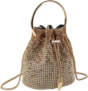 Diamond Bucket Bag For Women Rhinestones Bling Shoulder Bags FashionTote Handbag Purse Crossbody Bag For Walks