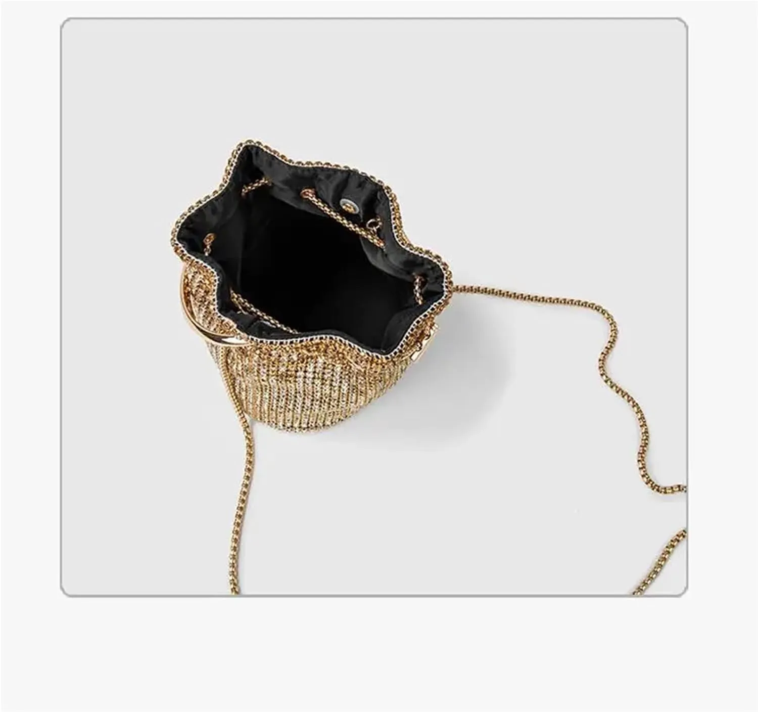 Diamond Bucket Bag For Women Rhinestones Bling Shoulder Bags FashionTote Handbag Purse Crossbody Bag For Walks