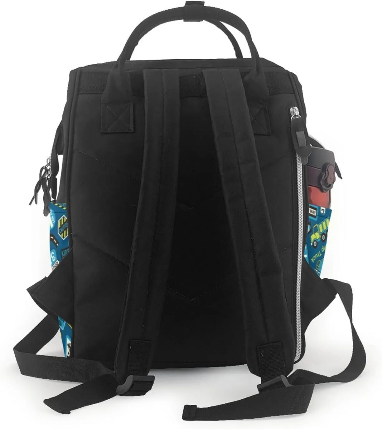 Diaper Bag Backpack For Women, Cartoon Heavy Equipment Machinery Road Construction Waterproof Multifunction Travel Pack Maternity Baby Changing Bags, Nappy Baby Bags With Multi-Function
