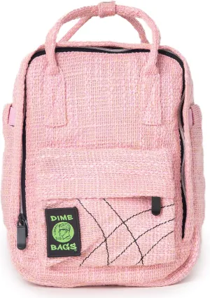 DIME BAGS - Mini Backpack - Multi Small Backpack - Travel Bag (Hemp Material, Pink)