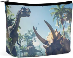 Dinosaurs Triceratops Pterosaur Travel Makeup Bag Toiletry Bags Waterproof Portable Pouch Make Up Organizer