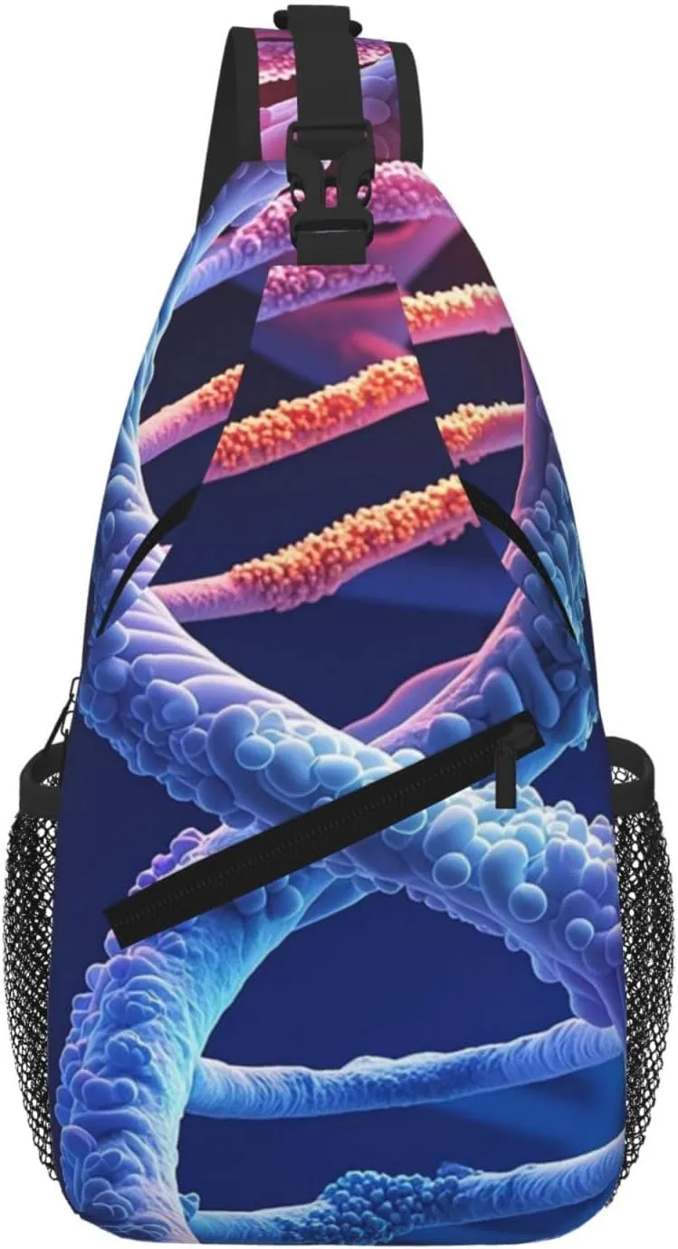 Dna Genetic Helix Sling Bag For Women Men Travel Hiking Backpack Crossbody Shoulder Chest Bags Casual Daypack