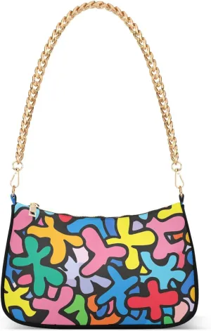 Doodle Cartoon Windmill chain quilted crossbody with multi pockets hand bags for women for mothers day