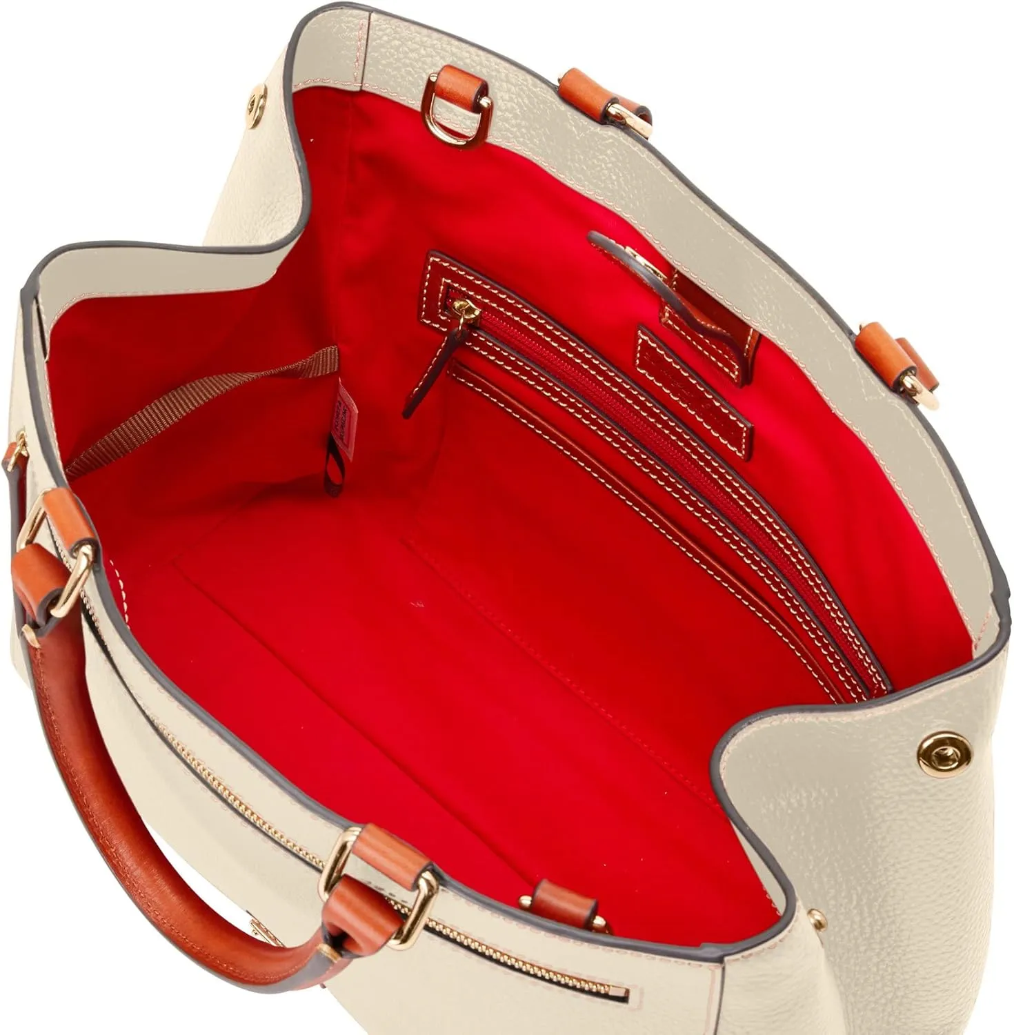 Dooney & Bourke Satchel Bags for Women, Pebble Grain Leather Zip Satchel Handbag with Crossbody Strap