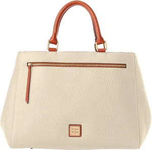 Dooney & Bourke Satchel Bags for Women, Pebble Grain Leather Zip Satchel Handbag with Crossbody Strap