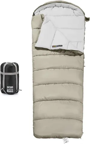 Double Persons Sleeping Bags for Adults with Hooded Anti Splashing Breathable and Soft Design, Ideal for Camping,Grey (#3)