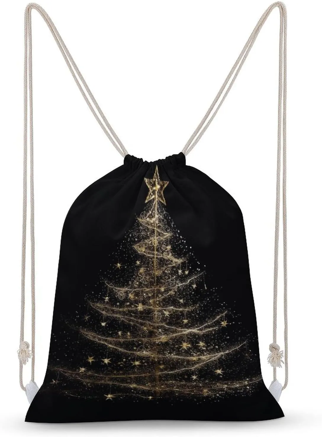 Drawstring Backpack Glowing Christmas Tree String Bag Sackpack Foldable Backpack Sports Gym Bag for Shopping Yoga