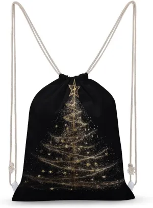 Drawstring Backpack Glowing Christmas Tree String Bag Sackpack Foldable Backpack Sports Gym Bag for Shopping Yoga