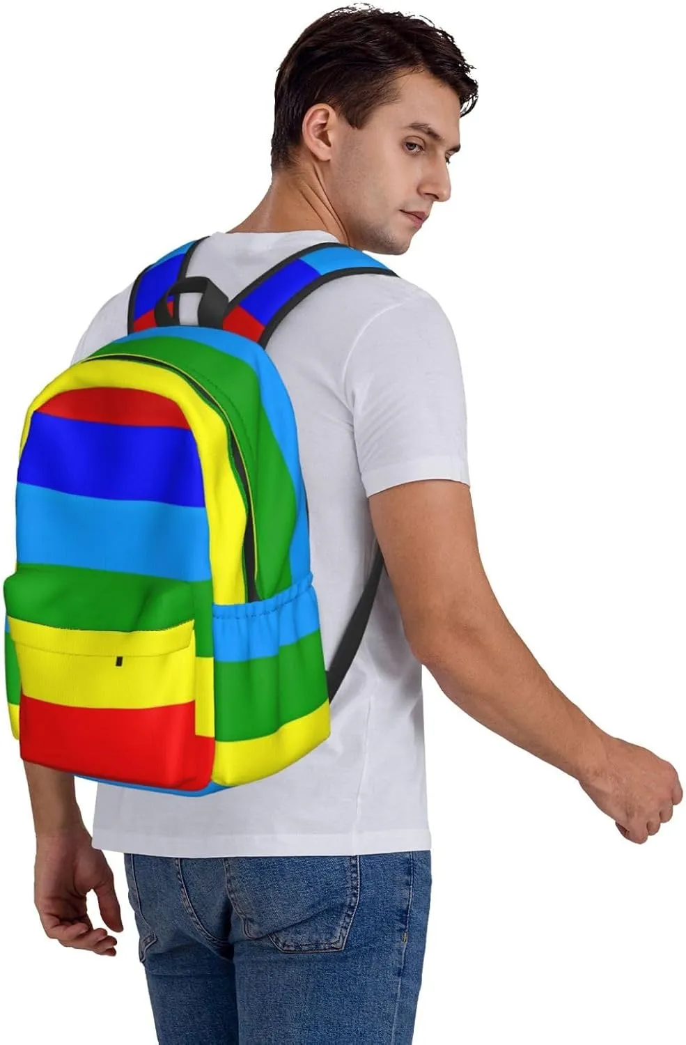 Ecuador Indigenous Flag Backpack Large Capacity Backpack Lightweight Double Shoulder Bag For Women Men Travel