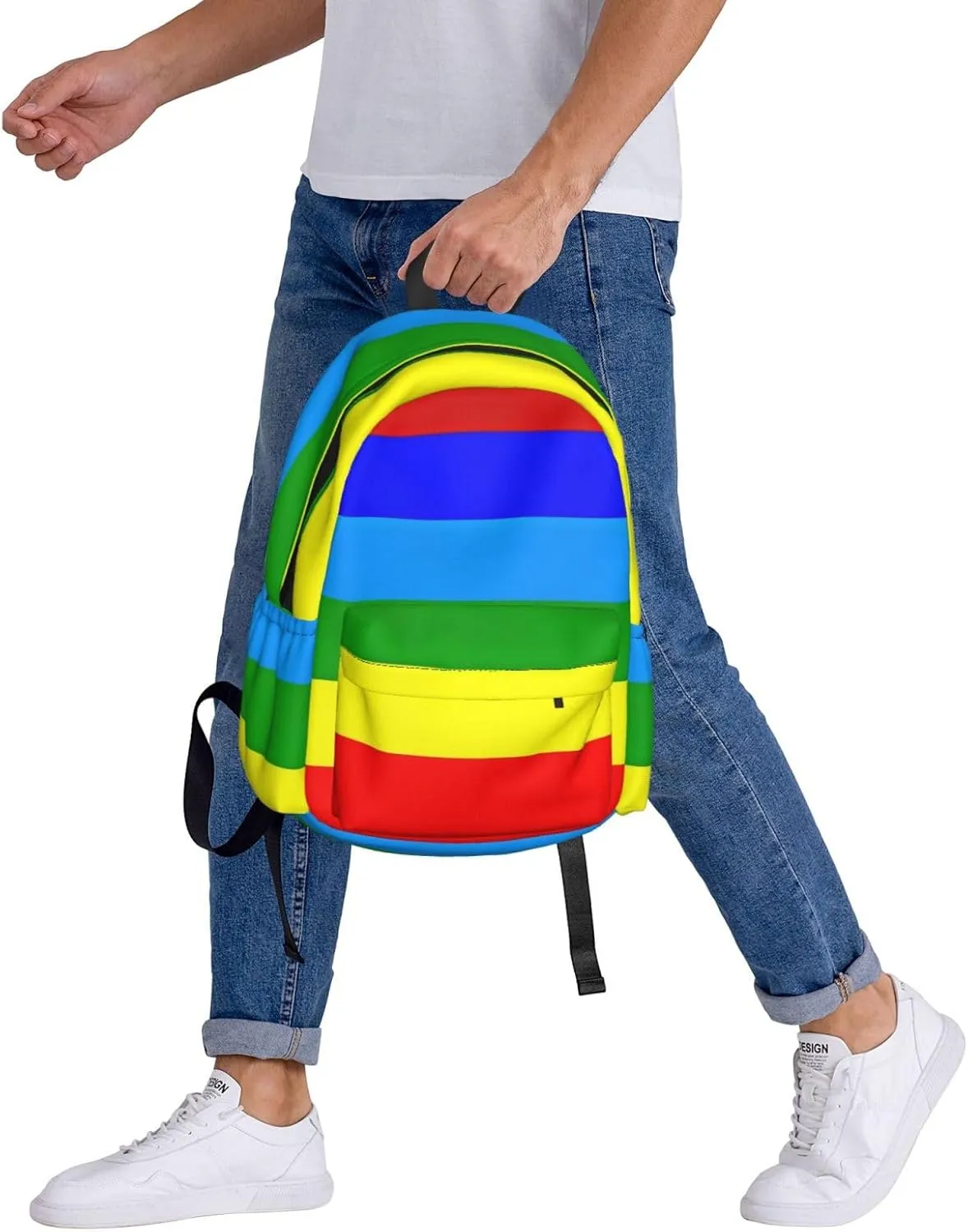 Ecuador Indigenous Flag Backpack Large Capacity Backpack Lightweight Double Shoulder Bag For Women Men Travel