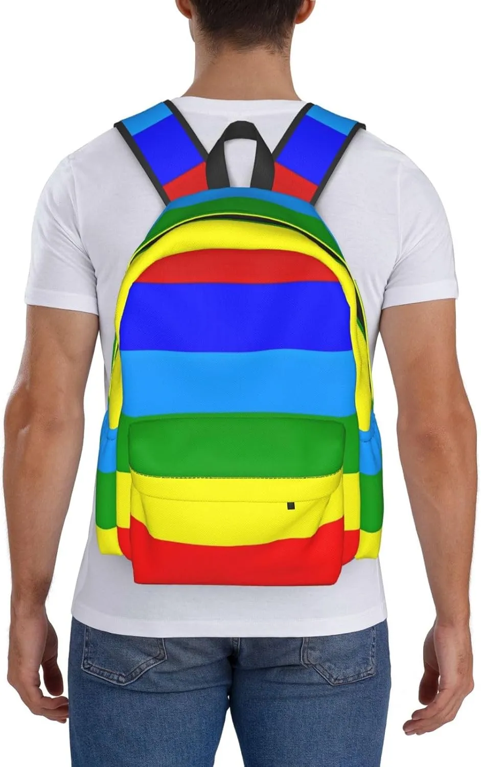 Ecuador Indigenous Flag Backpack Large Capacity Backpack Lightweight Double Shoulder Bag For Women Men Travel