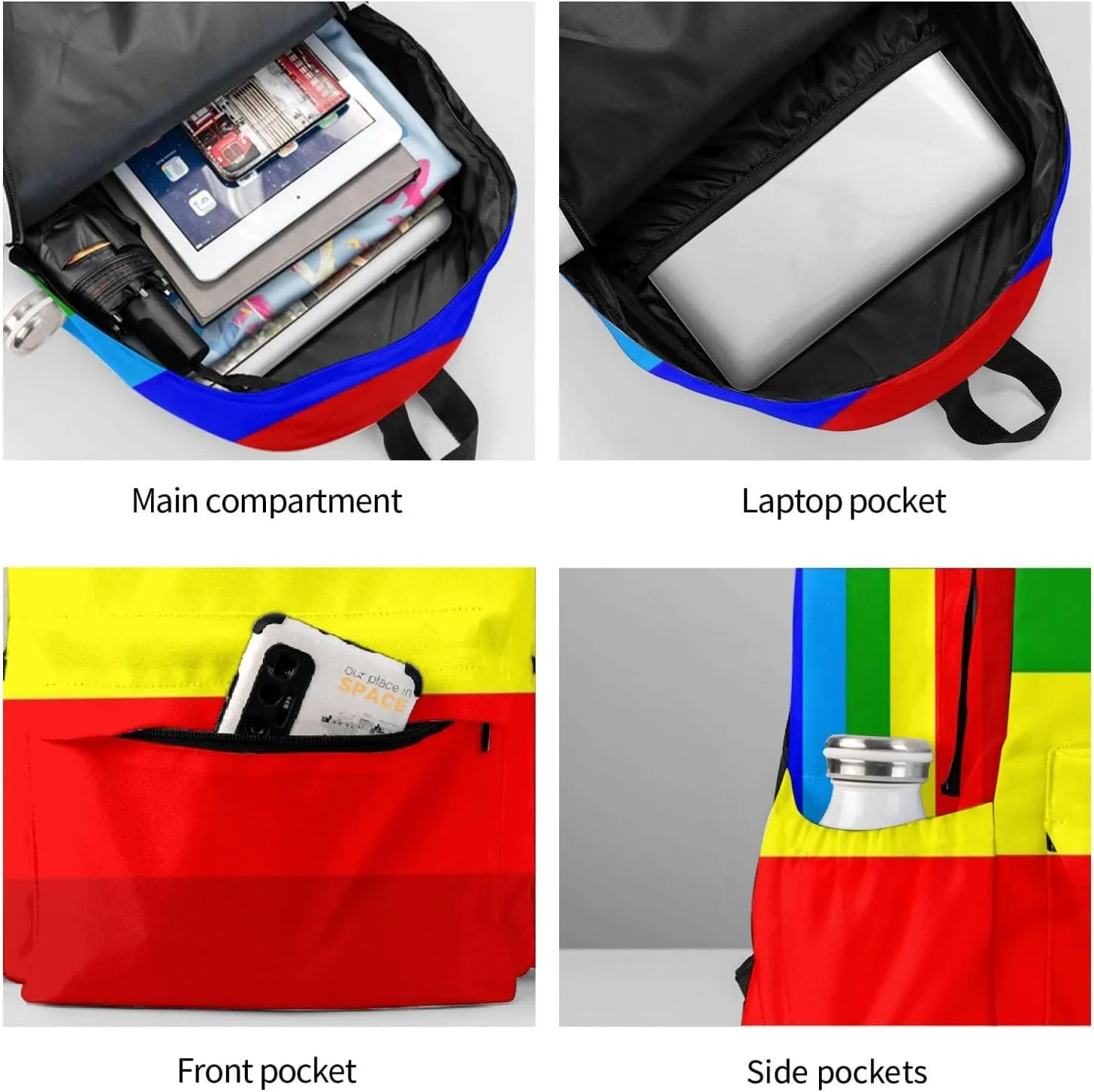 Ecuador Indigenous Flag Backpack Large Capacity Backpack Lightweight Double Shoulder Bag For Women Men Travel