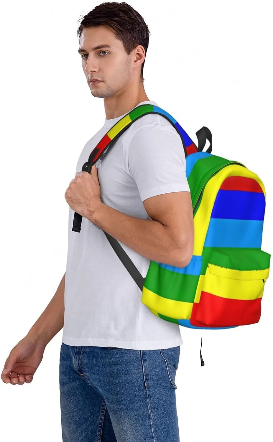 Ecuador Indigenous Flag Backpack Large Capacity Backpack Lightweight Double Shoulder Bag For Women Men Travel