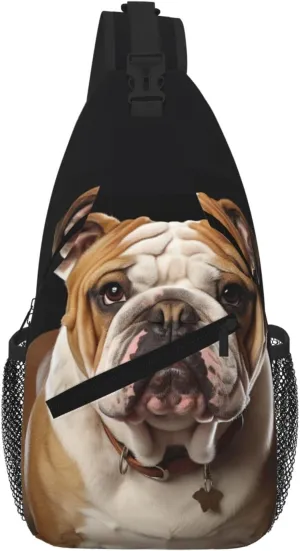 English-Bulldog Sling Bag For Women Men Travel Hiking Backpack Crossbody Shoulder Chest Bags Casual Daypack