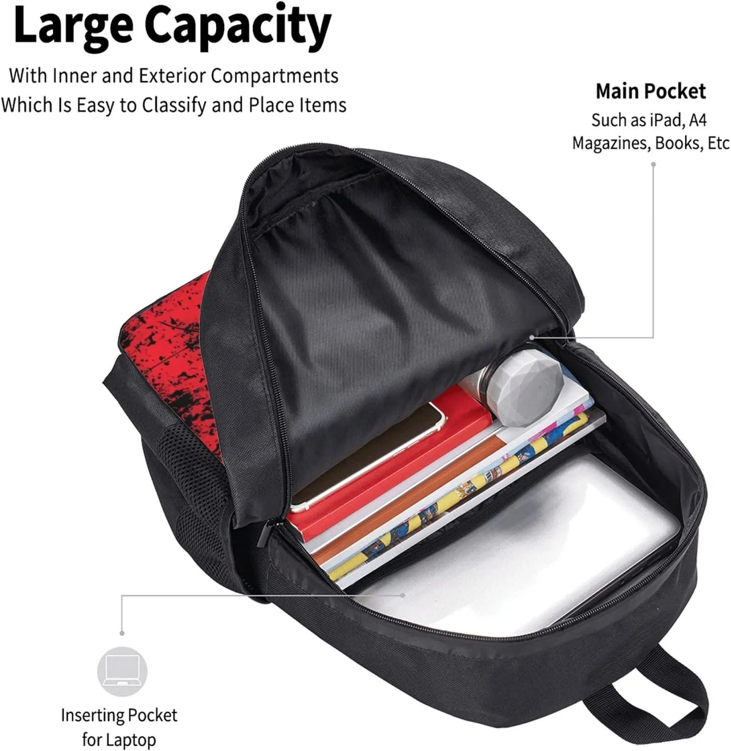 Ethiopia Flag Casual Backpacks Large Capacity Backpack Laptop Rucksack Sport Daypack Commuter Bags with Adjustable Strap for Traveling Camping