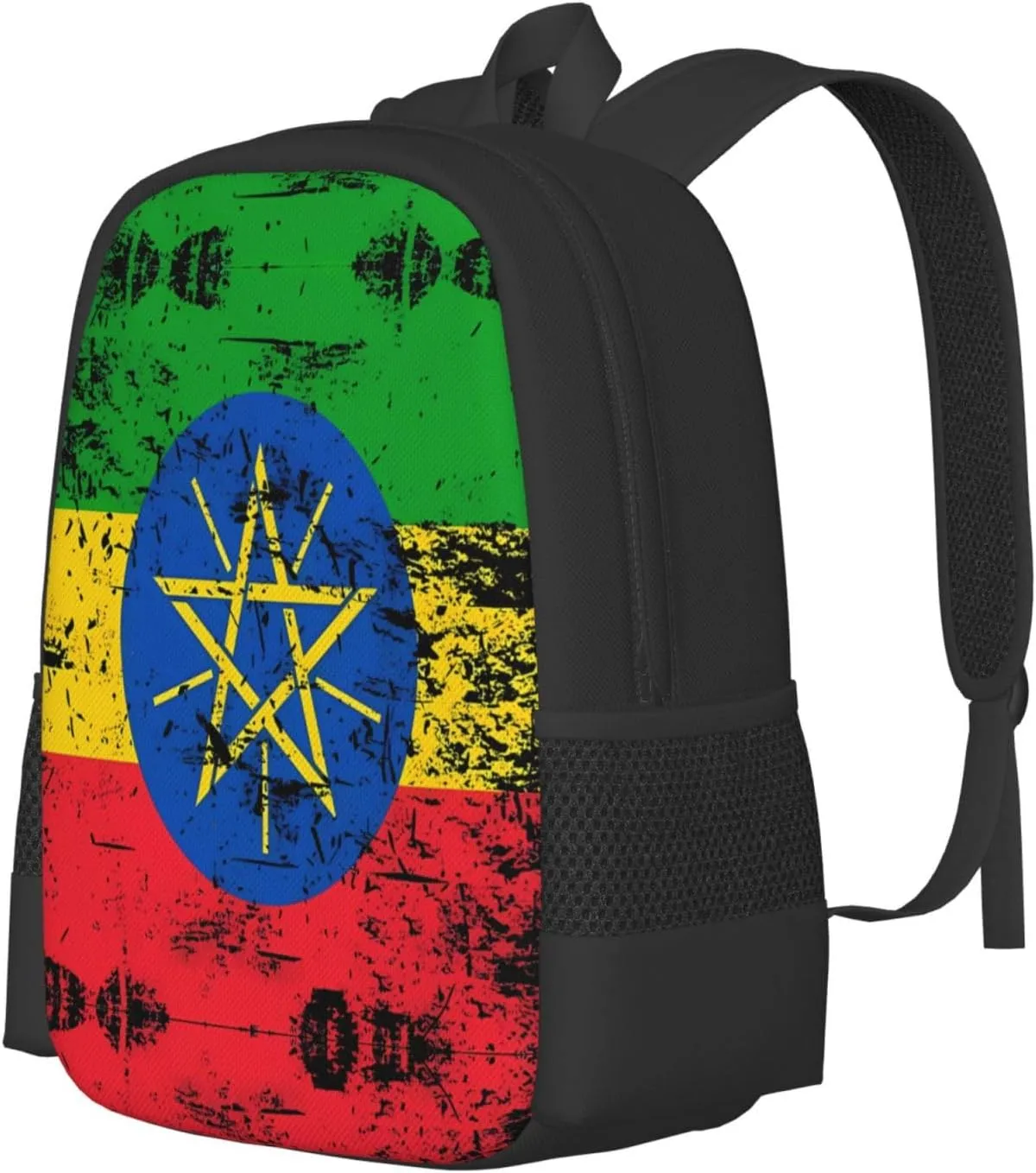 Ethiopia Flag Casual Backpacks Large Capacity Backpack Laptop Rucksack Sport Daypack Commuter Bags with Adjustable Strap for Traveling Camping