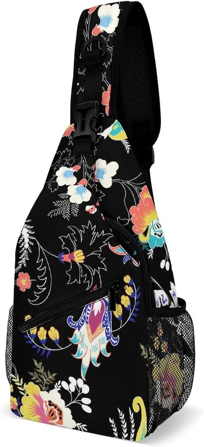 Ethnic Modern Paisleys Sling Backpack, Crossbody Shoulder Bag, Chest Bags for Outdoor Travel Fitness, 38x20cm, Style