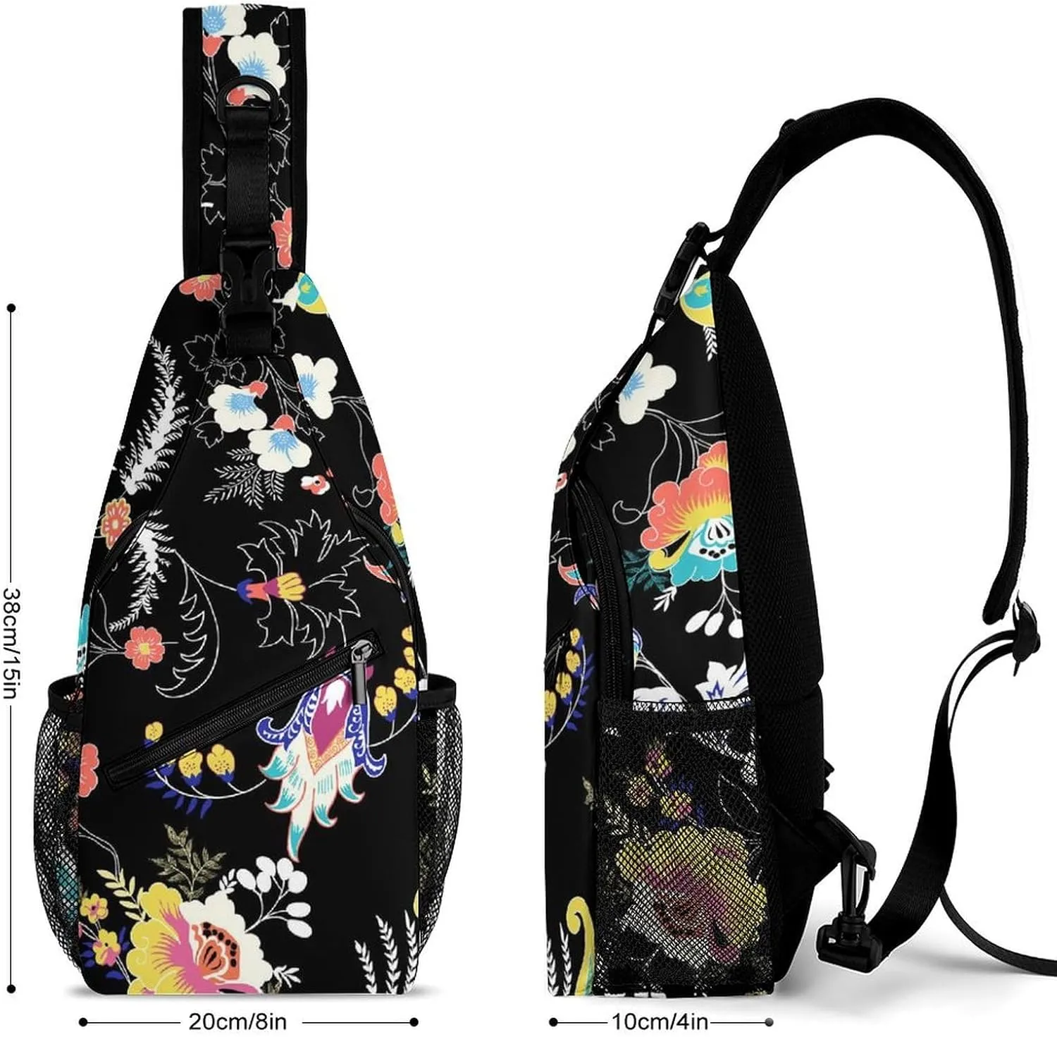 Ethnic Modern Paisleys Sling Backpack, Crossbody Shoulder Bag, Chest Bags for Outdoor Travel Fitness, 38x20cm, Style