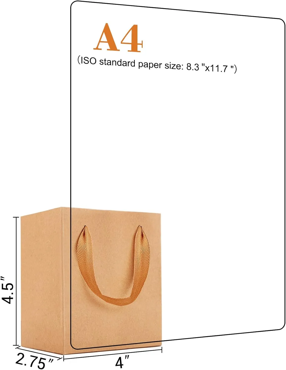 EUSOAR Tiny Gift Wrap Bags in Bulk, 20 Pack 4x2.75x4.5 inches Kraft Paper Bags with Handles, Heavy Duty Totes for Wedding, Grocery, Boutique, Retail, Business, Birthdays