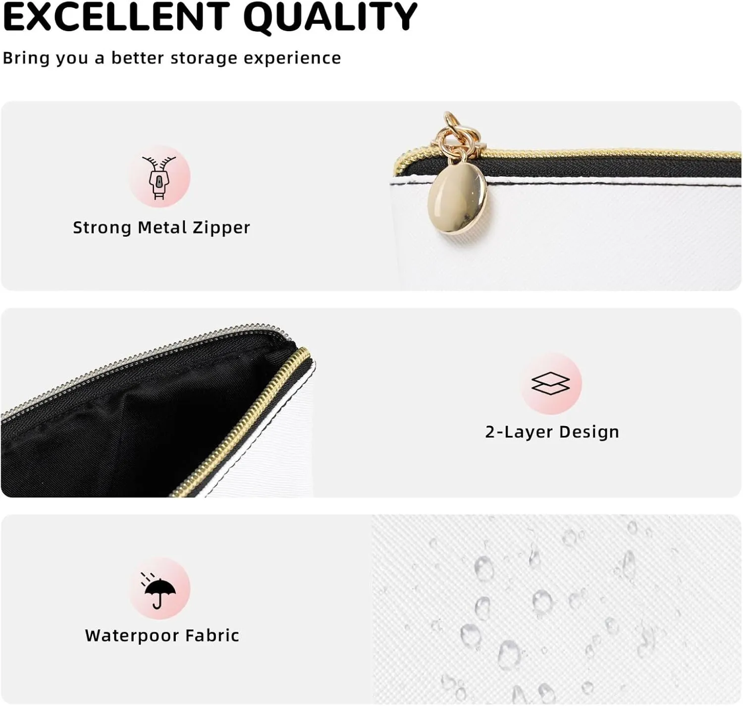 Evil Eyes Cute Print Leather Toiletry Bag - Portable Makeup Pouch For Women With Zipper, Travel Cosmetic Bags 7x2.4x5in