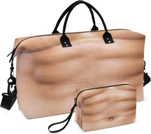 Exnundod Women Weekender Bags Close Up Of Abdominal Muscle Travel Duffel Bags Carry On Overnight Bag Large Hospital Tote Luggage