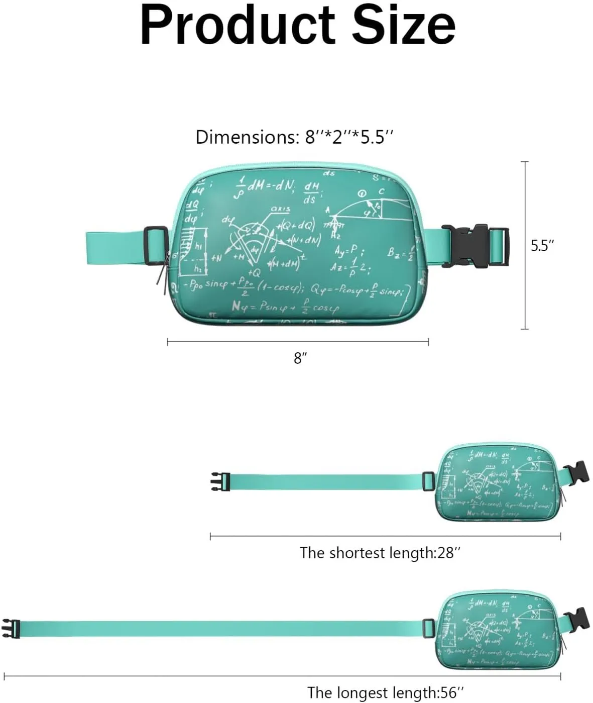 Fanny Pack for Women,Mini Waterproof Science theme Belt Bag,Fashionable Crossbody,Cute Everywhere Belt Bags Fanny Pack for Hiking,Travel.