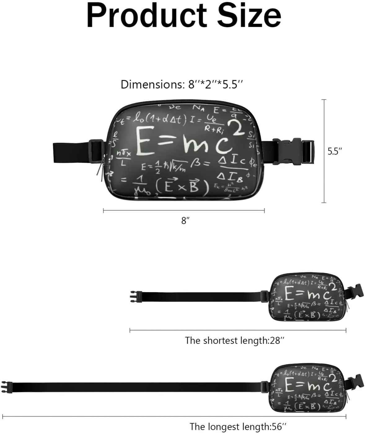 Fanny Pack for Women,Mini Waterproof Science theme Belt Bag,Fashionable Crossbody,Cute Everywhere Belt Bags Fanny Pack for Hiking,Travel.