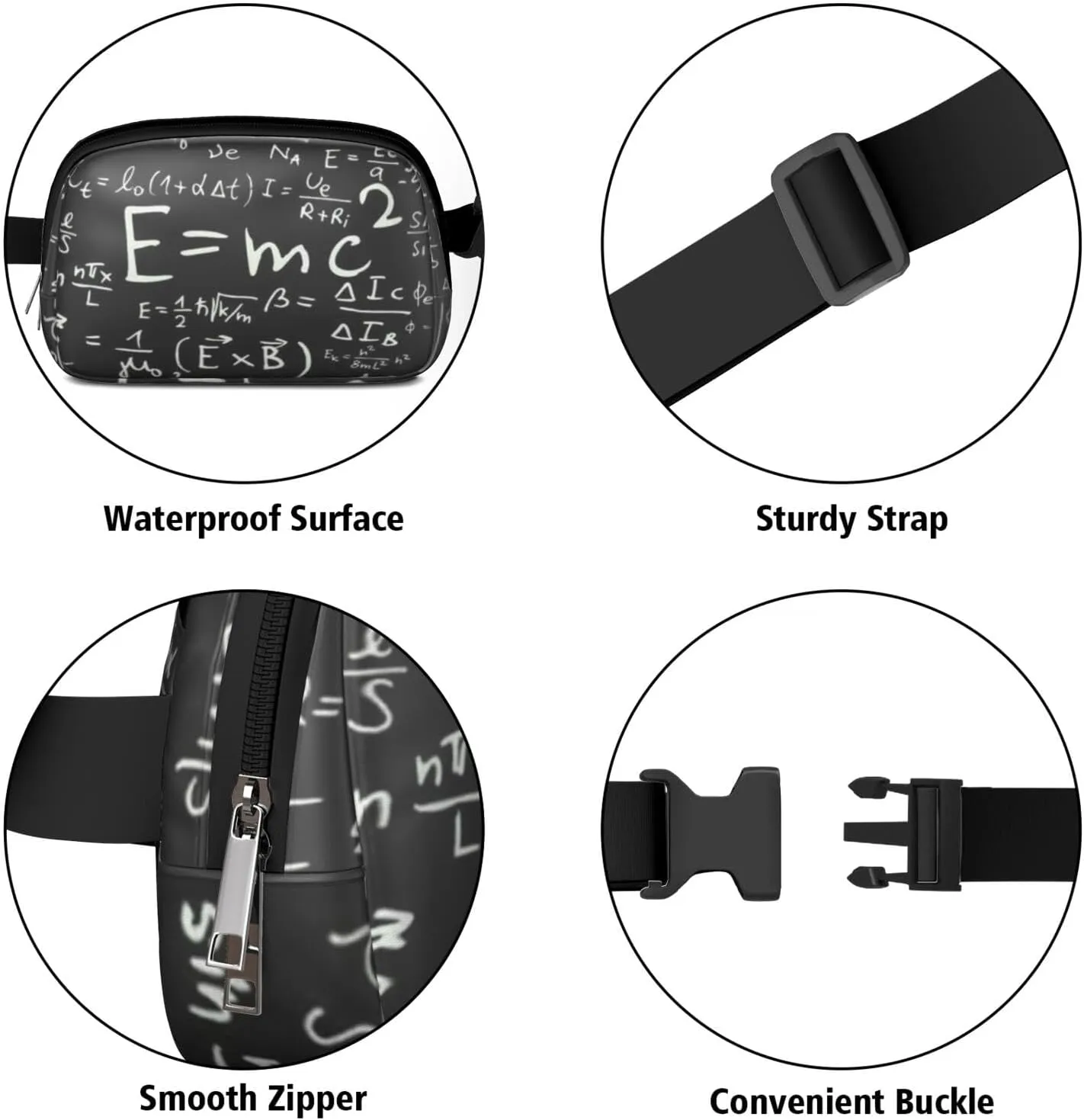Fanny Pack for Women,Mini Waterproof Science theme Belt Bag,Fashionable Crossbody,Cute Everywhere Belt Bags Fanny Pack for Hiking,Travel.