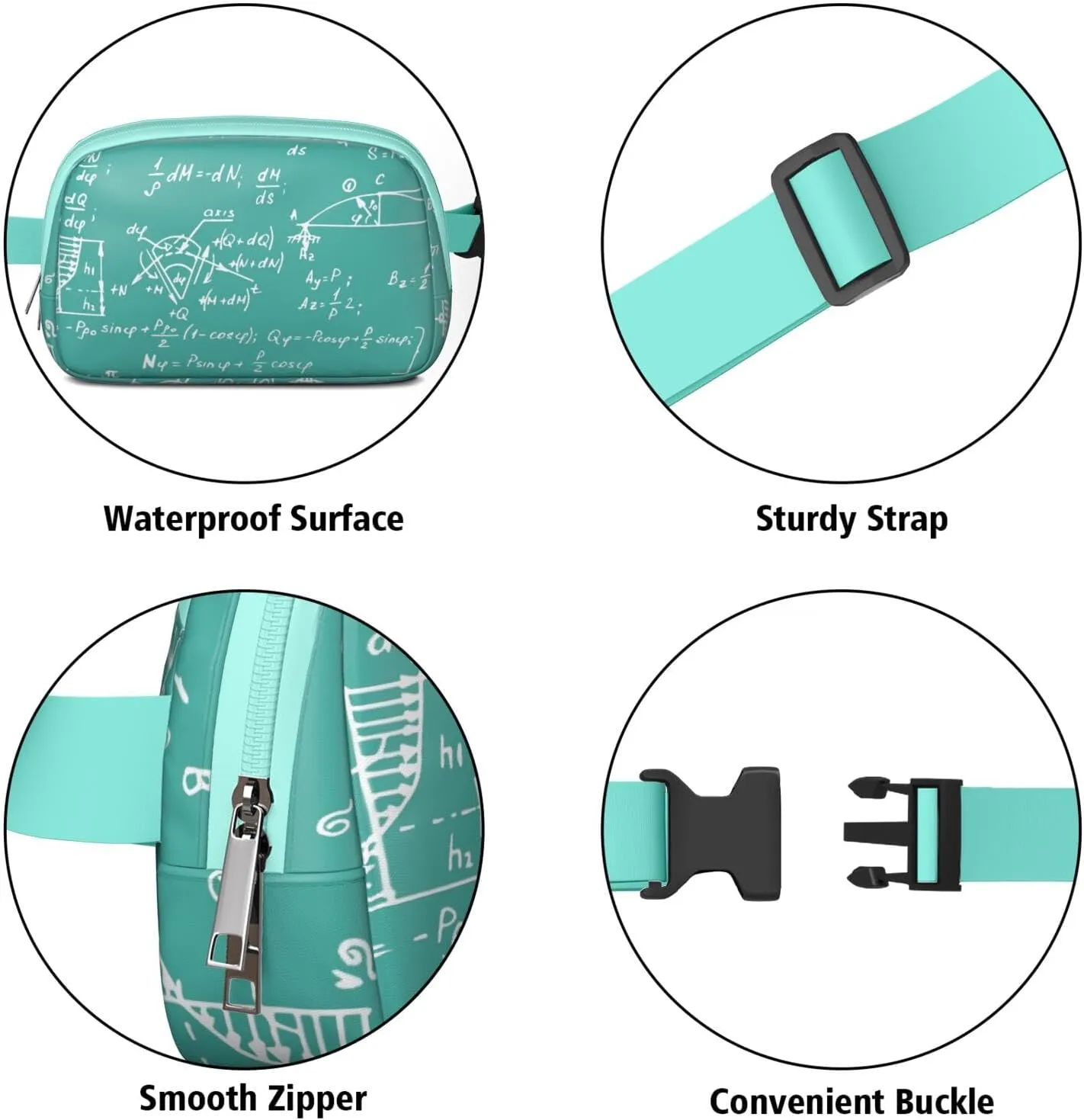 Fanny Pack for Women,Mini Waterproof Science theme Belt Bag,Fashionable Crossbody,Cute Everywhere Belt Bags Fanny Pack for Hiking,Travel.