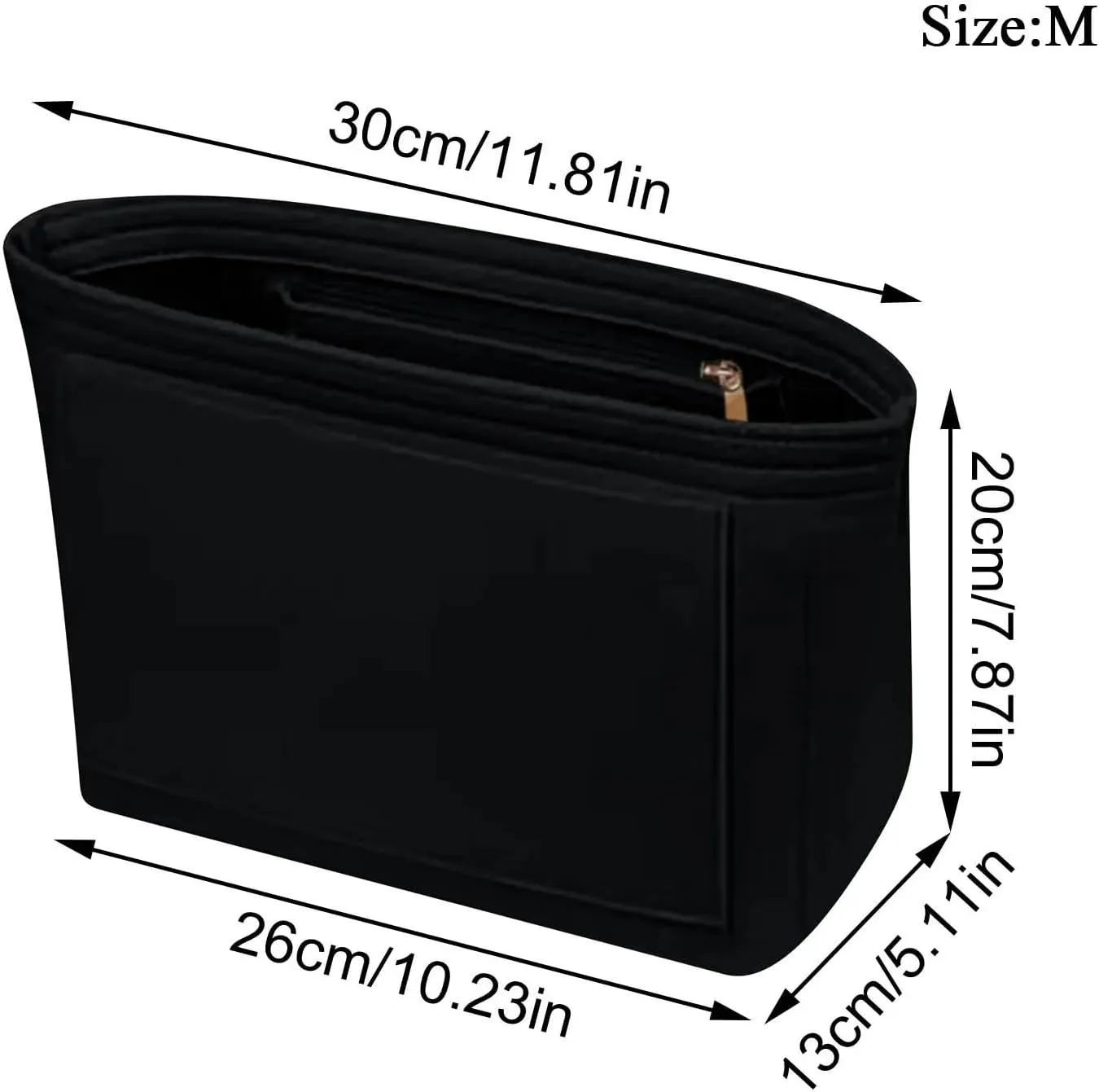 Felt Insert Bag Fits for Handbag Liner Bag Felt Cloth Makeup Bag Support Travel Portable Insert Bag(Beige,S)