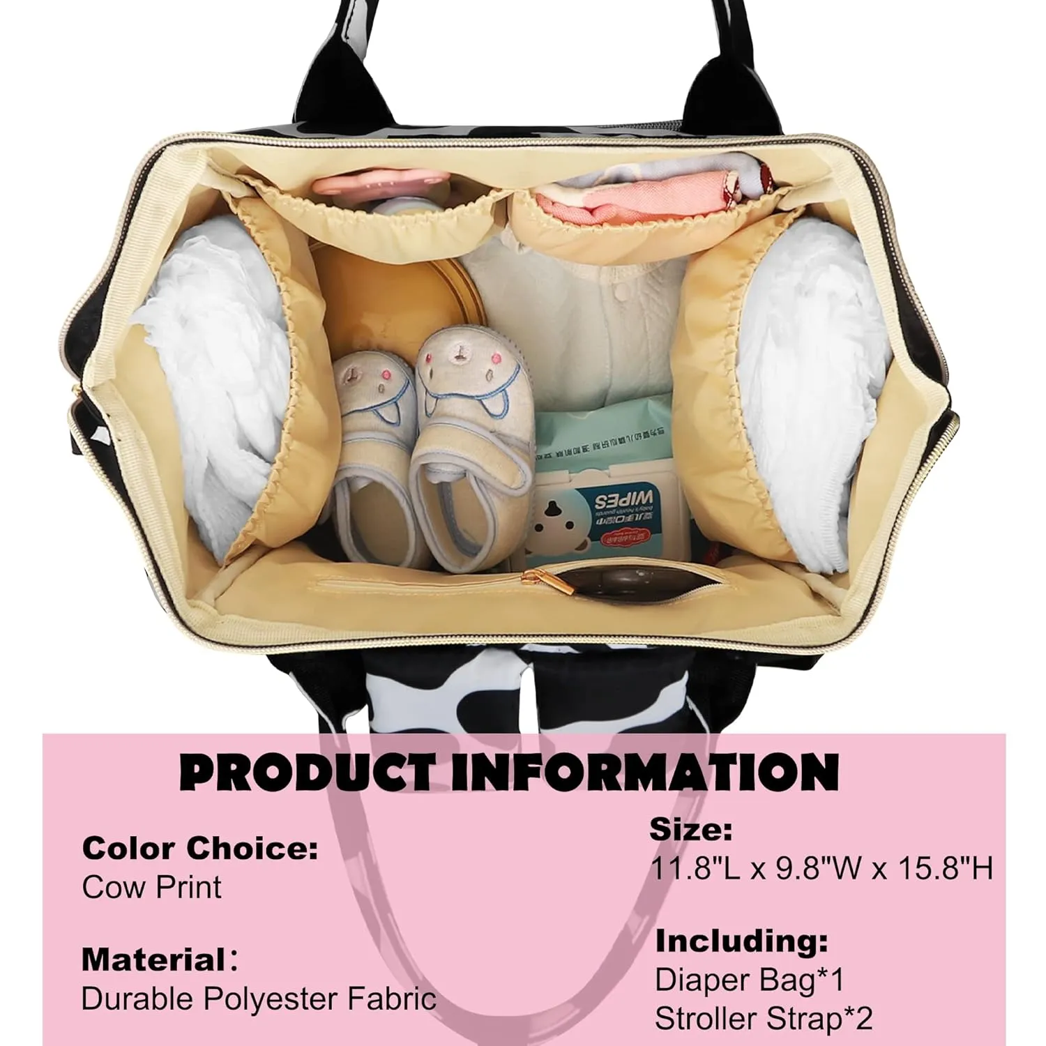 Femuar Diaper Bag Backpack Multifunction Maternity Diaper Bag for Baby Girls & Boys Large Capacity Travel Nappy Bags
