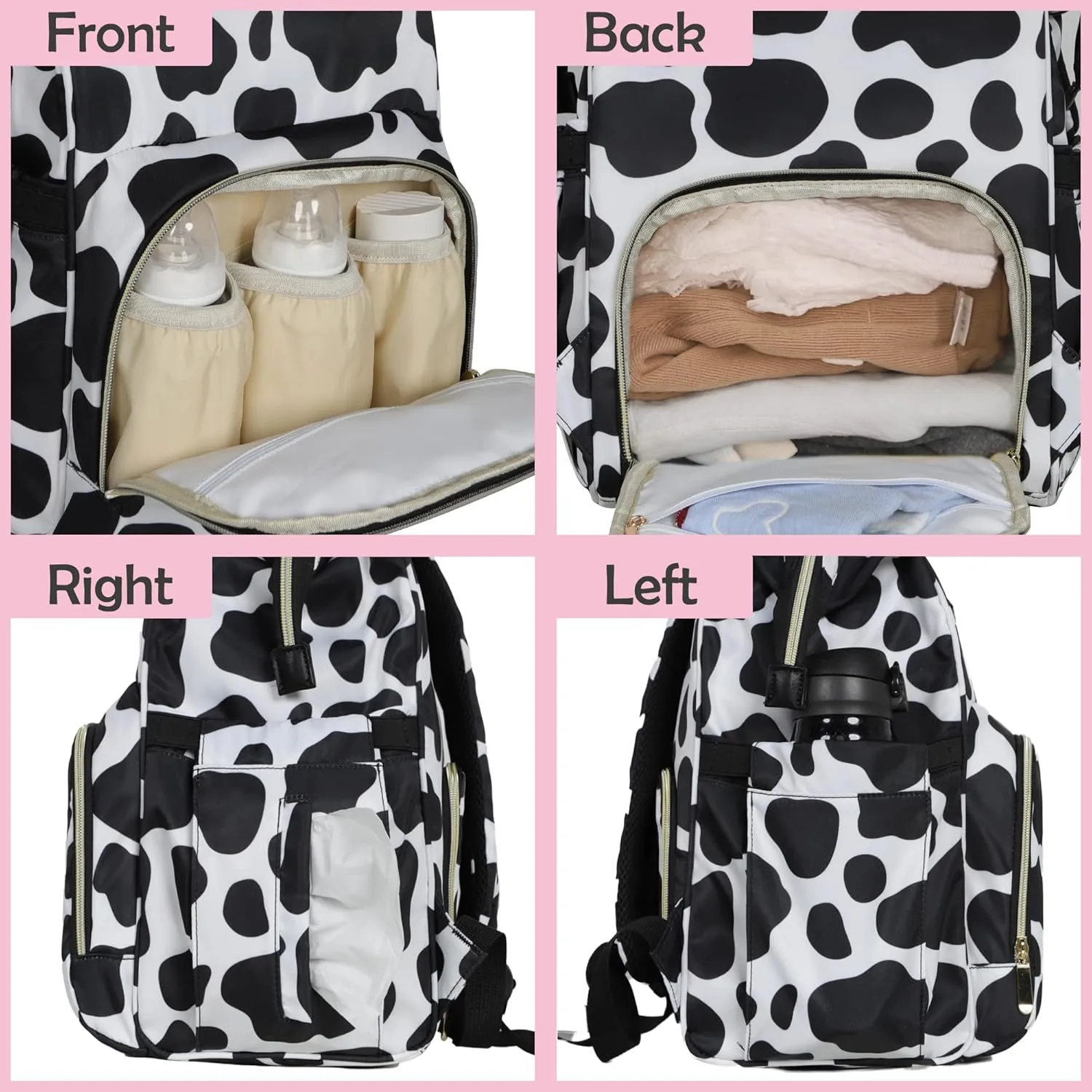 Femuar Diaper Bag Backpack Multifunction Maternity Diaper Bag for Baby Girls & Boys Large Capacity Travel Nappy Bags