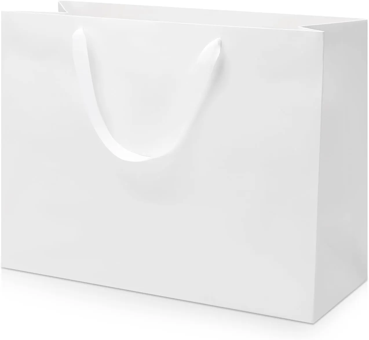 FISHLONO White Gift Bags With Handles, 16x6x12 Inches Extra Large Gift Bags Bulk, White Kraft Paper Bags for Wedding Shopping Party Birthday Business Baby Shower (12)