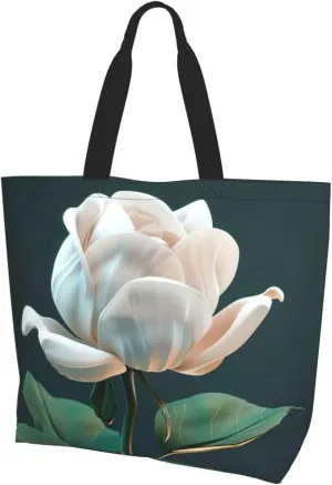 Flower Print Shoulder Bag For Women Shopping Bags Tote Bag Large Storage Handbag Grocery Bags For Travel Work