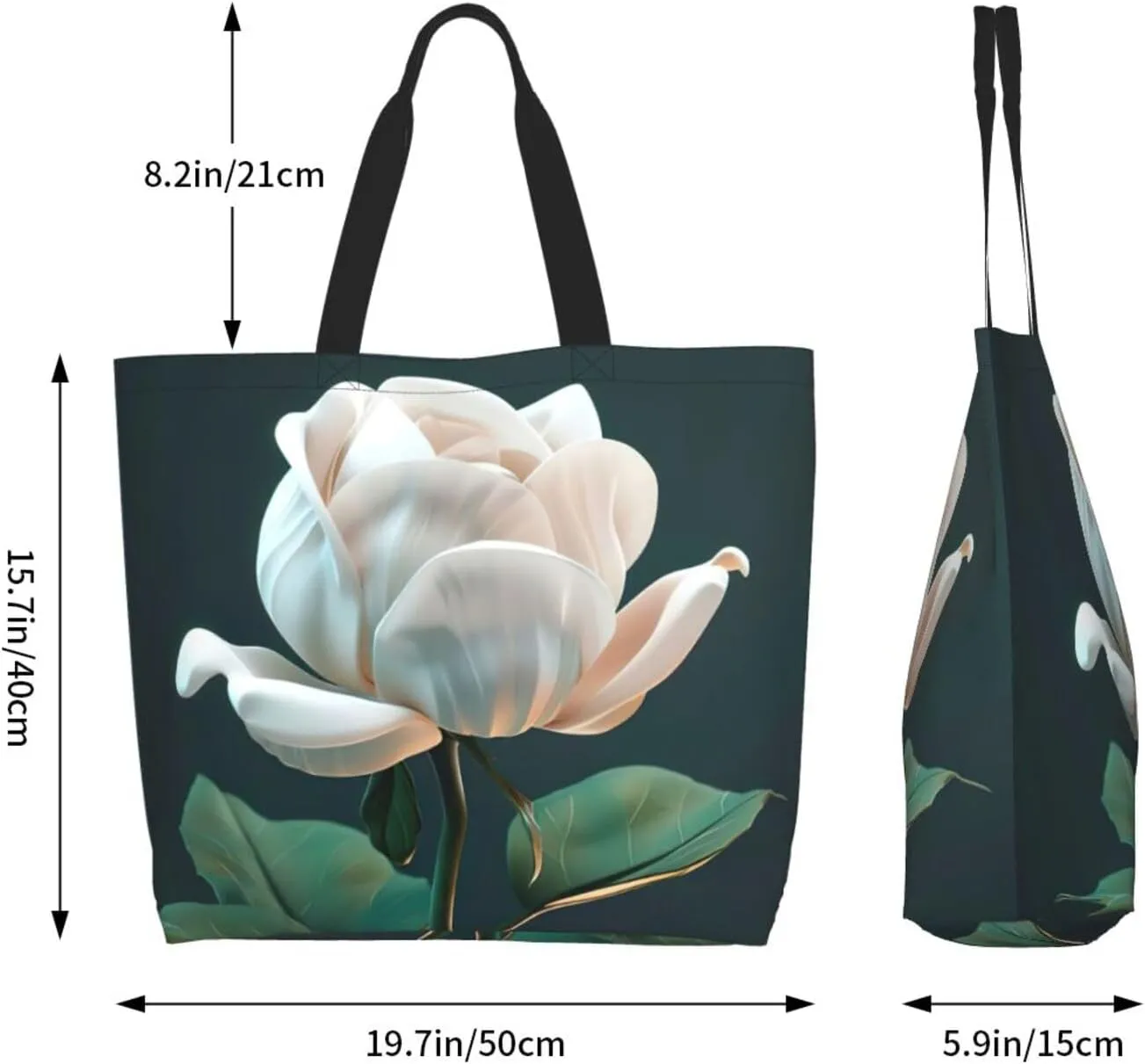 Flower Print Shoulder Bag For Women Shopping Bags Tote Bag Large Storage Handbag Grocery Bags For Travel Work