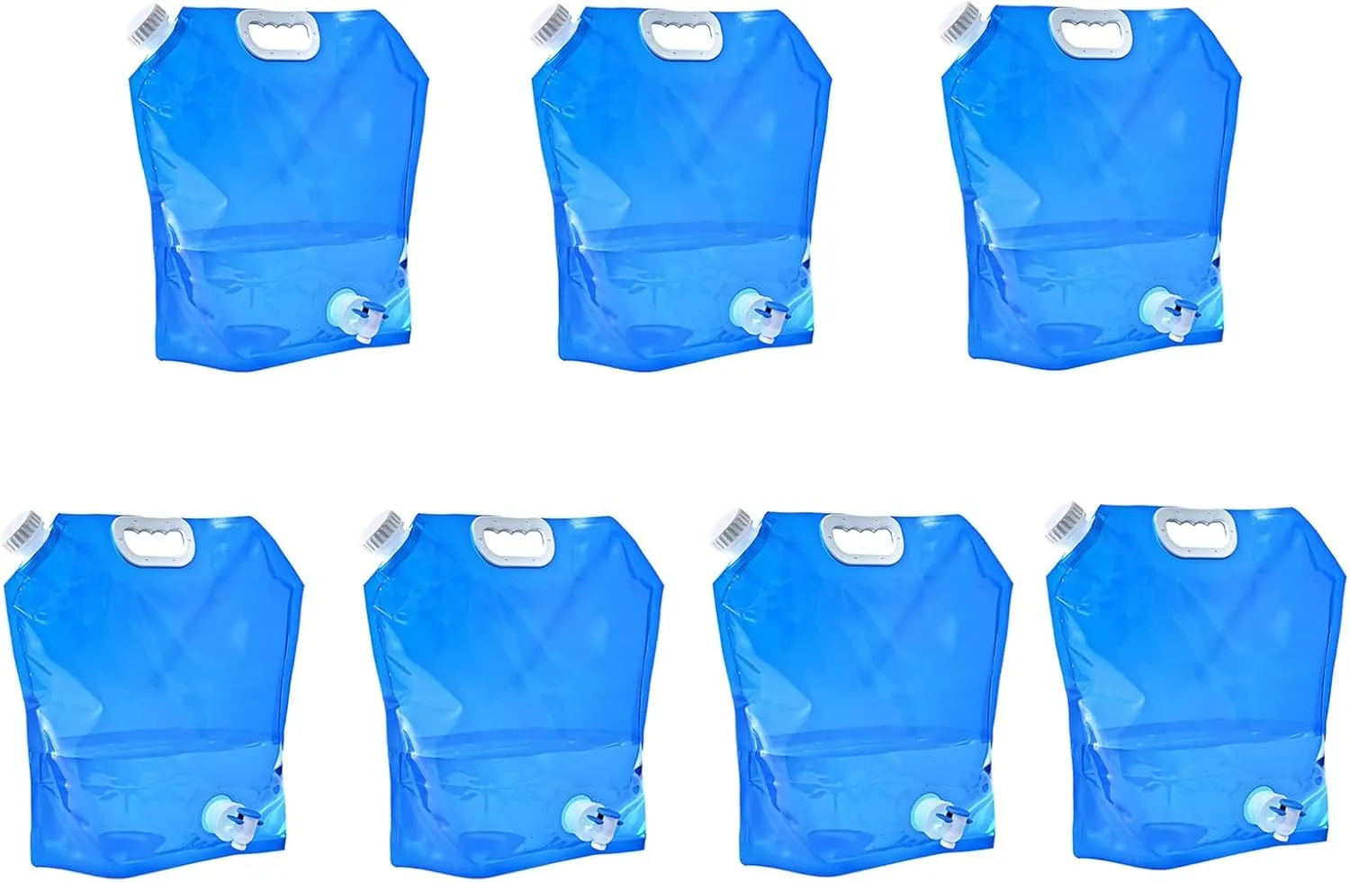Food Grade Water Bag, Collapsible Plastic Water Container Bag, BPA Free Clear Portable Outdoor Camping Water Storage Bag for Camping Hiking Backpack Emergency(7PCS,10L)