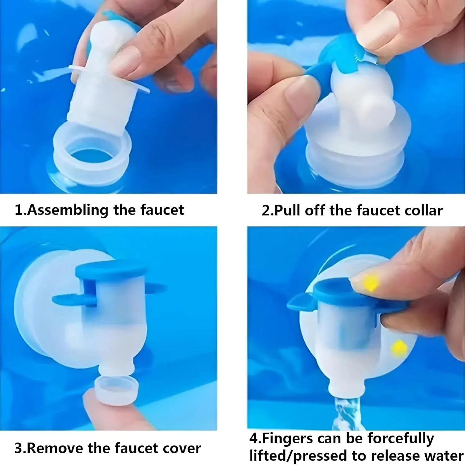 Food Grade Water Bag, Collapsible Plastic Water Container Bag, BPA Free Clear Portable Outdoor Camping Water Storage Bag for Camping Hiking Backpack Emergency(7PCS,10L)