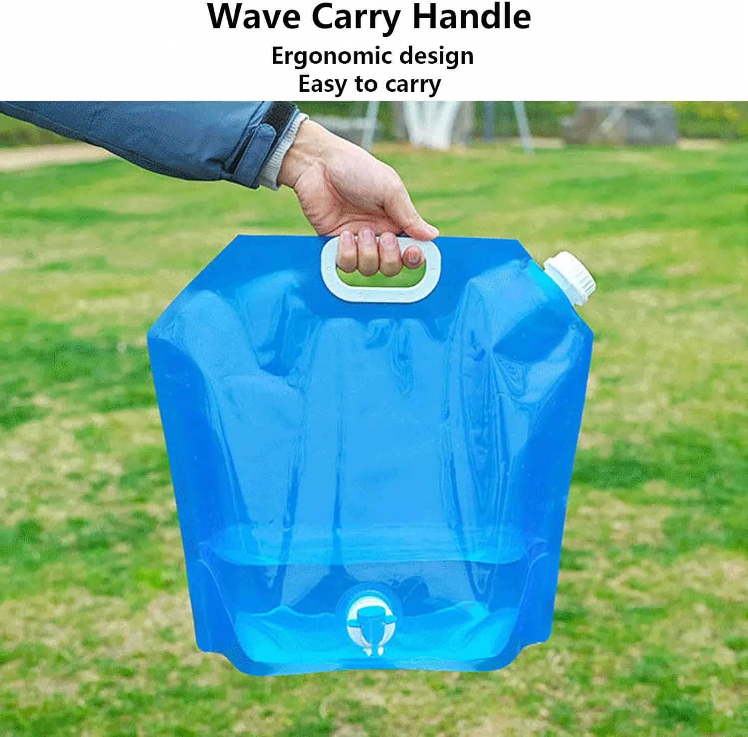 Food Grade Water Bag, Collapsible Plastic Water Container Bag, BPA Free Clear Portable Outdoor Camping Water Storage Bag for Camping Hiking Backpack Emergency(7PCS,10L)